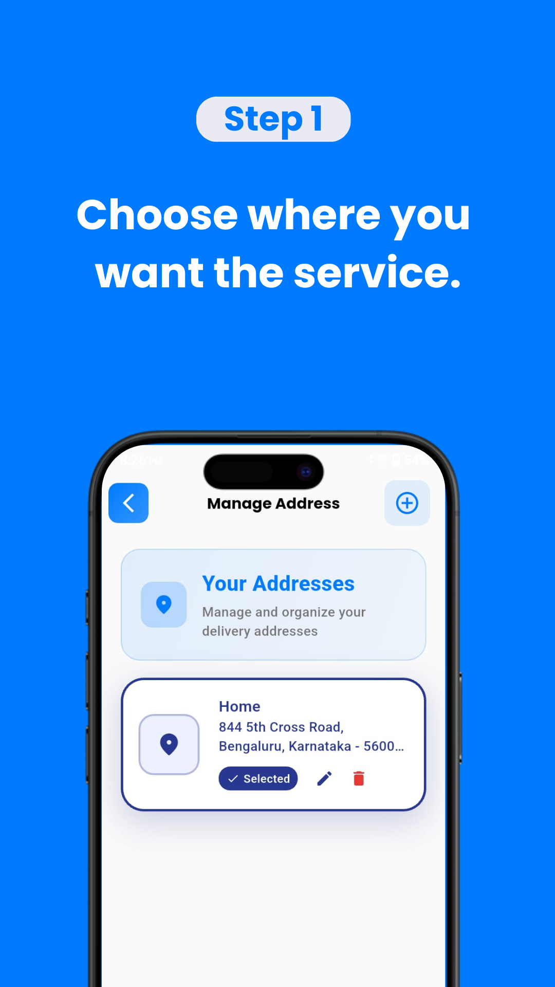 Confirm location in app